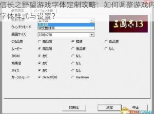 信长之野望游戏字体定制攻略：如何调整游戏内字体样式与设置？