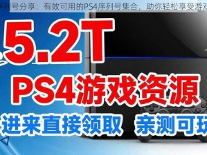 PS4序列号分享：有效可用的PS4序列号集合，助你轻松享受游戏世界