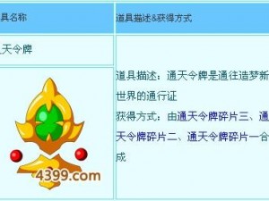 关于造梦西游3通天令牌的神秘作用与效用探讨