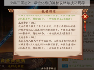 少年三国志2：紫金化身的神秘攻略与技巧揭秘