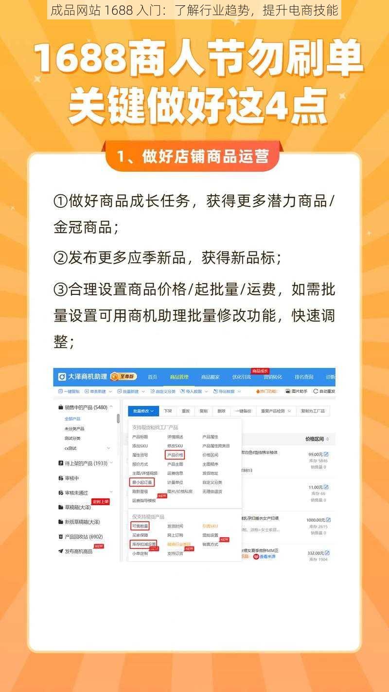 成品网站 1688 入门：了解行业趋势，提升电商技能