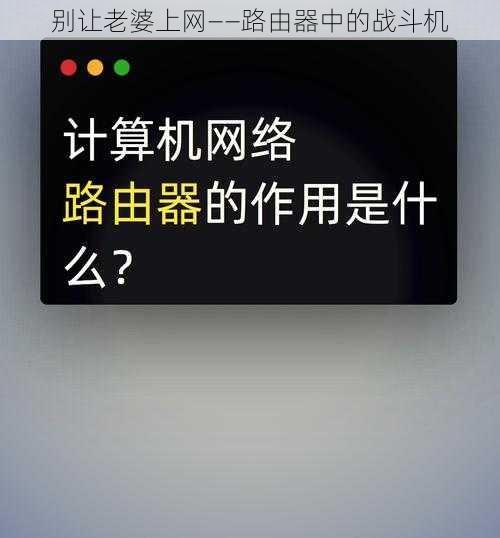 别让老婆上网——路由器中的战斗机