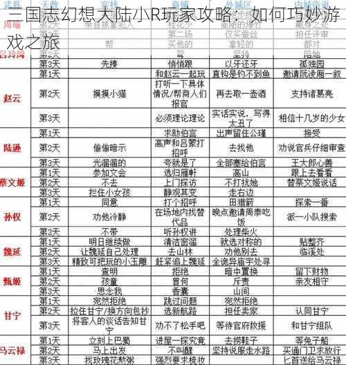 三国志幻想大陆小R玩家攻略：如何巧妙游戏之旅