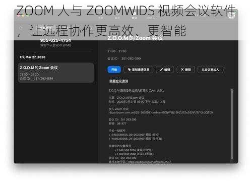 ZOOM 人与 ZOOMWIDS 视频会议软件，让远程协作更高效、更智能