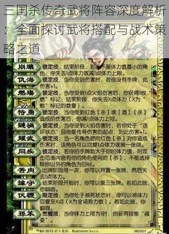 三国杀传奇武将阵容深度解析：全面探讨武将搭配与战术策略之道