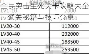 全民突击生死关卡攻略大全：通关秘籍与技巧分享