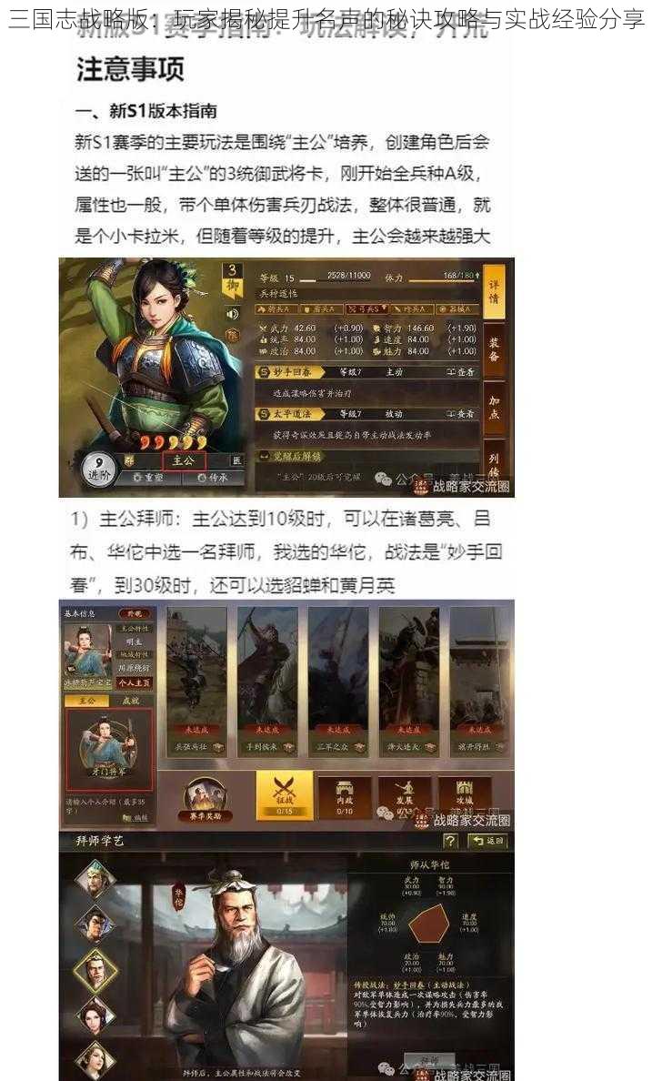 三国志战略版：玩家揭秘提升名声的秘诀攻略与实战经验分享