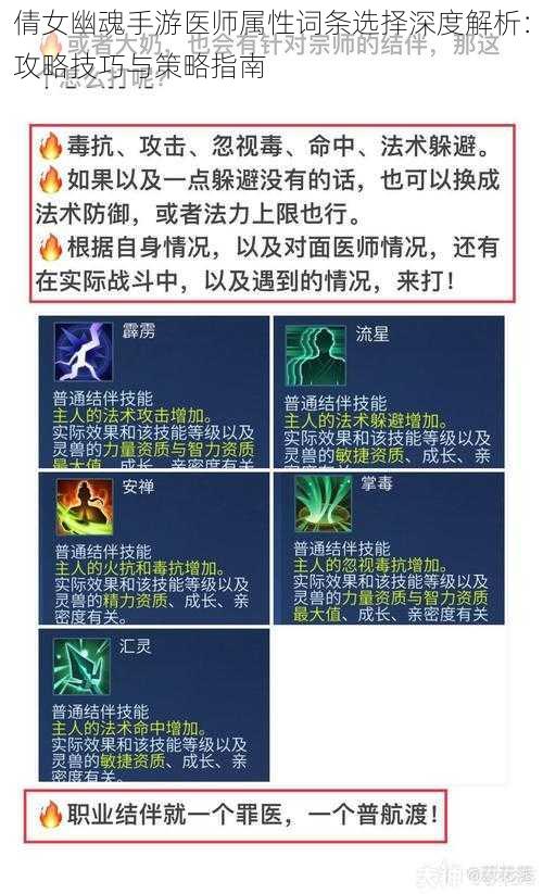 倩女幽魂手游医师属性词条选择深度解析：攻略技巧与策略指南