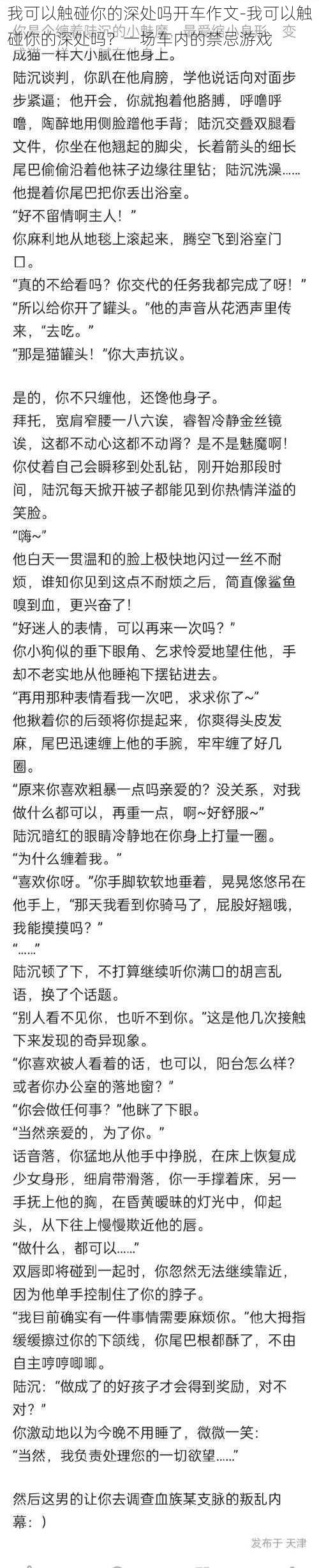 我可以触碰你的深处吗开车作文-我可以触碰你的深处吗？一场车内的禁忌游戏