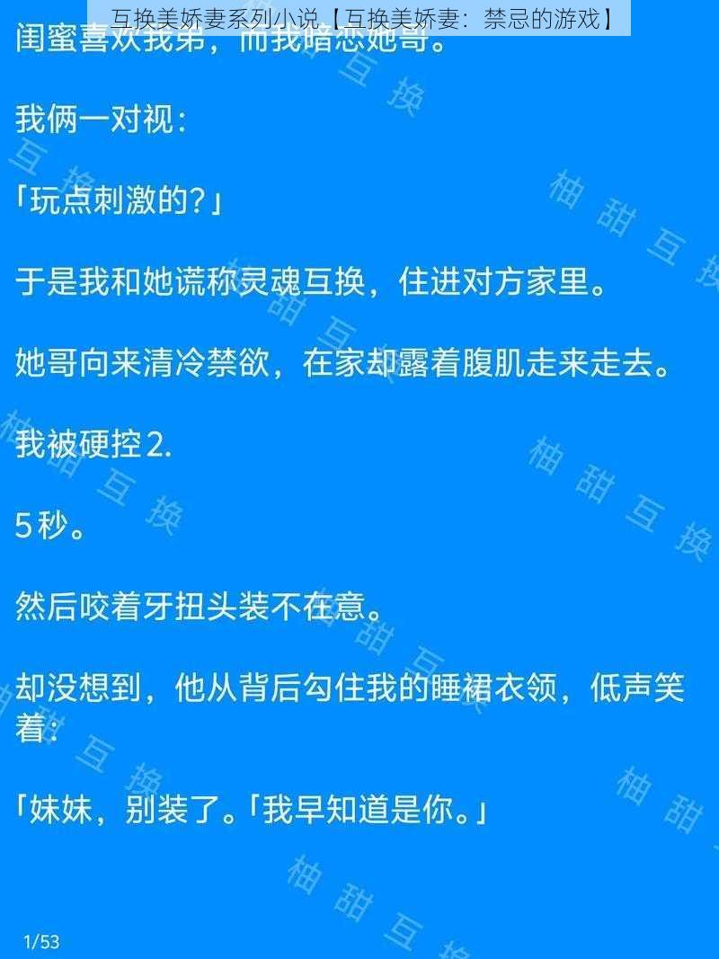 互换美娇妻系列小说【互换美娇妻：禁忌的游戏】