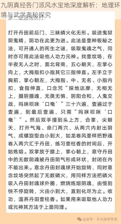 九阴真经各门派风水宝地深度解析：地理环境与武学奥秘探究