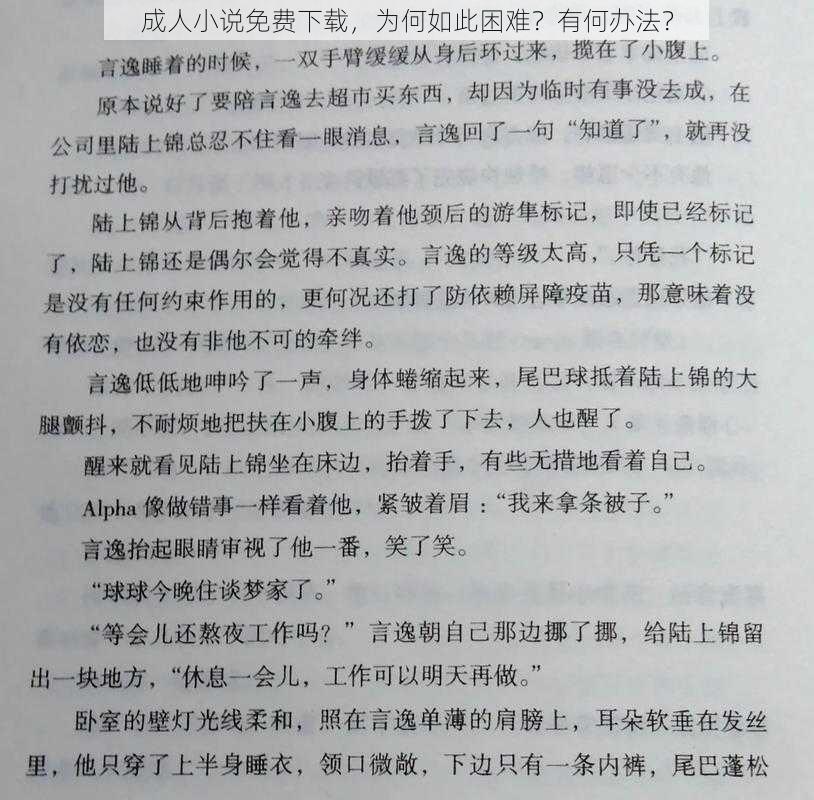 成人小说免费下载，为何如此困难？有何办法？