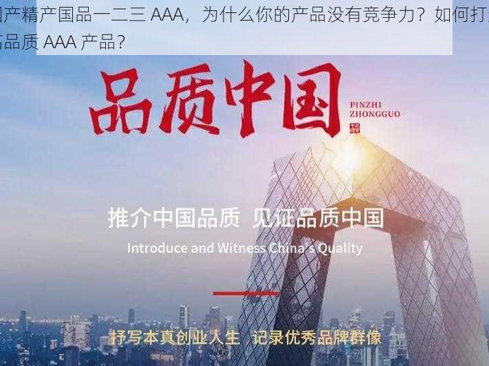 国产精产国品一二三 AAA，为什么你的产品没有竞争力？如何打造高品质 AAA 产品？