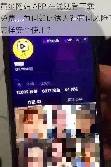 黄金网站 APP 在线观看下载免费，为何如此诱人？有何风险？怎样安全使用？