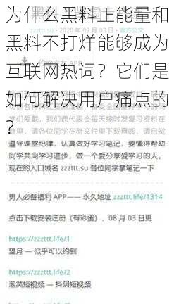 为什么黑料正能量和黑料不打烊能够成为互联网热词？它们是如何解决用户痛点的？